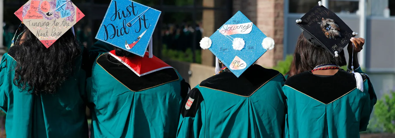 students at commencement